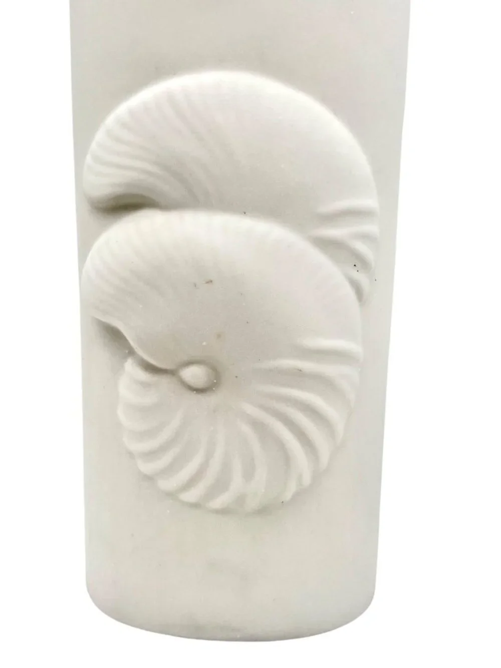 Matte White Nautilus Shell Rosenthal Style Vase Coastal Beach Nautical 8.5" H - Picture 3 of 8